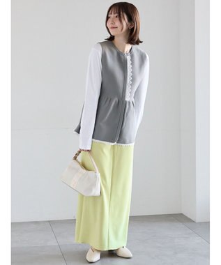 Te chichi レースペプラムベスト グレー