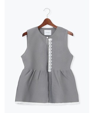 Te chichi レースペプラムベスト グレー