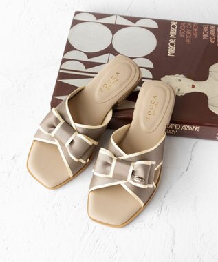 TOCCA BICOLOR RIBBON FLAT SANDALS サンダル ベージュ系