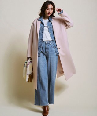 23区 【WEB&一部店舗限定】ウールモッサ チェスターコート ライトピンク系