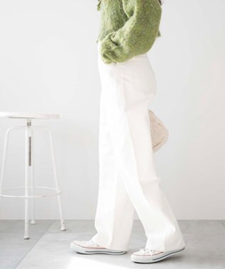 WEGO ルーズストレートデニムパンツ ホワイト