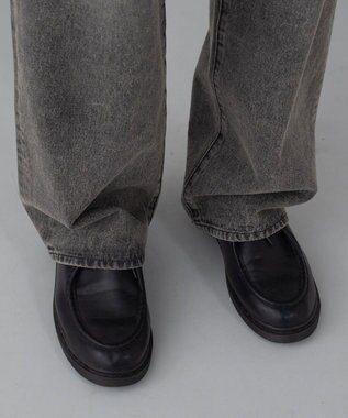 WEGO 【ユニセックス着用ITEM/ウエスト調整可】ストレートデニムパンツ グレーその他