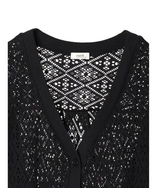 earth music&ecology ラッセルレースカーディガン Black