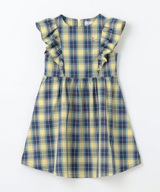 組曲 KIDS 【110-140㎝】チェックフリル ワンピース イエロー系5