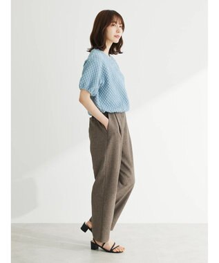 Green Parks 麻調ストレートパンツ Brown