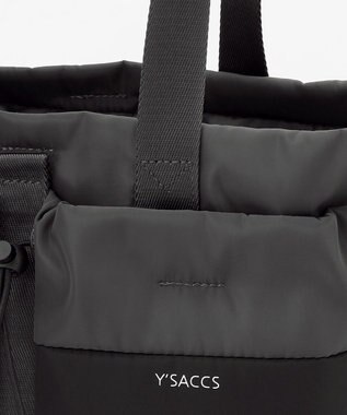 Y'SACCS ドローストリング コンビカラー2WAYトート ダークグレー