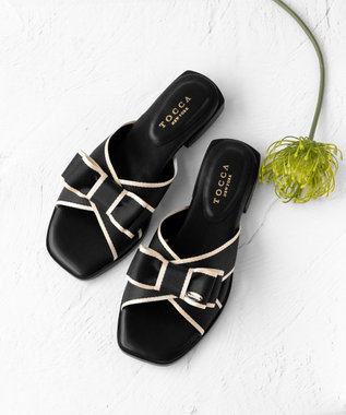  BICOLOR RIBBON FLAT SANDALS サンダル
