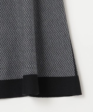自由区 【WEB限定・マルチウェイ・洗える】ヘリンボーン柄リバーシブルニット セットアップ ブラック×グレー柄