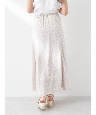 earth music&ecology 揺れる小花柄裾フレアスカート Pink