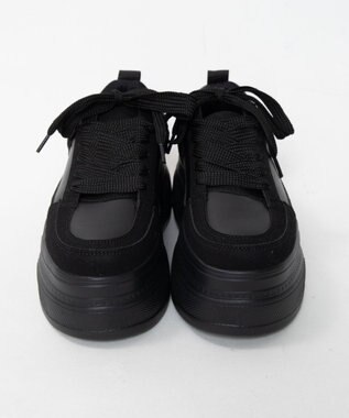 WEGO 厚底ワイドシューレーススニーカー ブラック