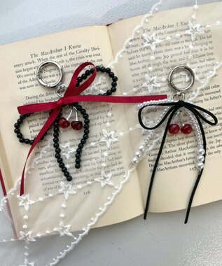 WEGO チェリーリボンビーズキーホルダー 柄1