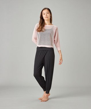 Chacott 【ノーソーイングニット】7分袖メッシュニットTシャツ ベビーピンク