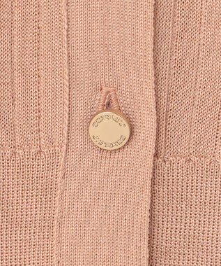 J.PRESS LADIES 【洗える・イージーケア】 SYNTHETIC BASIC ワイドリブ クルーネック カーディガン ライトオレンジ系