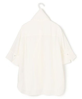 ICB L 【接触冷感・UVケア・洗える】 レーヨンコンパクトローン ボウタイシャツ オフホワイト系