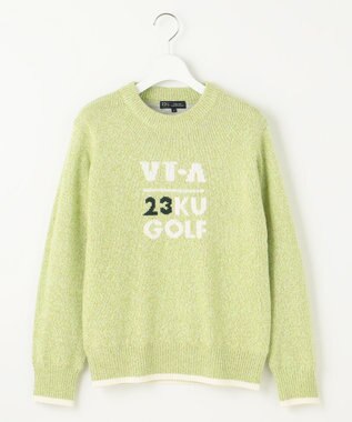 23区GOLF 【WOMEN】【蓄熱裏地付き】ウールブレンド クルーネック ニット ライトグリーン系5