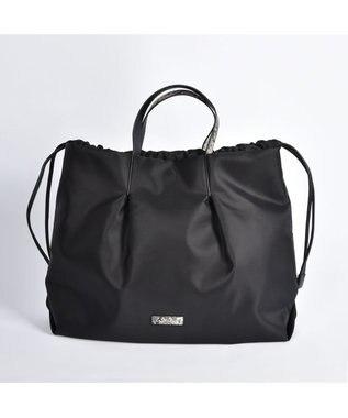 LA BAGAGERIE ドローストリング2WAYトート Mサイズ ブラック×パイソン