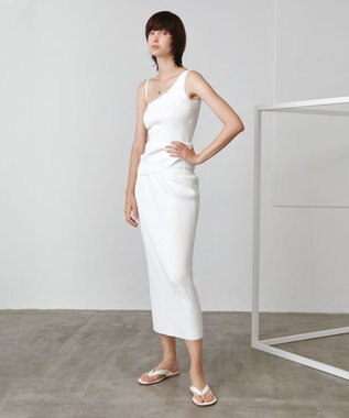 BEIGE， CESTAS / ニットスカート White