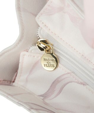 Maison de FLEUR リボン柄ギャザーハンドルスクエアトート Pink