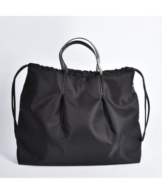 LA BAGAGERIE ドローストリング2WAYトート Mサイズ ブラック×パイソン