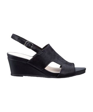 REGAL FOOT COMMUNITY 【ビューフィット】A61Y ウエッジサンダル サンダル ブラック型押