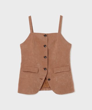 GRACE CONTINENTAL クラッシュサテンキャミトップ ブラウン