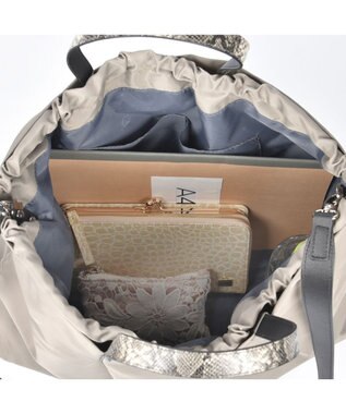 LA BAGAGERIE ドローストリング2WAYトート Mサイズ グレージュ