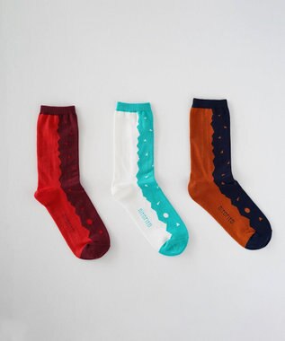 nitorito 【UNISEX】米沢オリジナル柄 mountain&moon 靴下 wine red