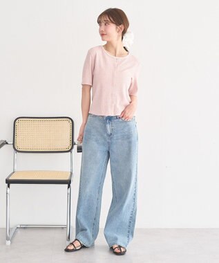 earth music&ecology チェーンリブラメカットソー Pink