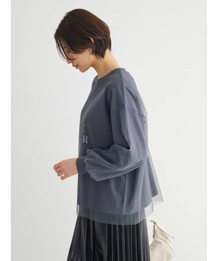 Green Parks チュールドッキングロゴプルオーバー Charcoal Gray