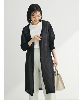 Green Parks 推しニット　ロング丈カーディガン Black