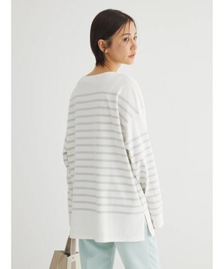 Green Parks パネルボーダーチュニック Light Gray