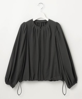 #Newans 【UVカット/撥水/接触冷感】ギャザーブラウス ラッシュガード チャコールグレー