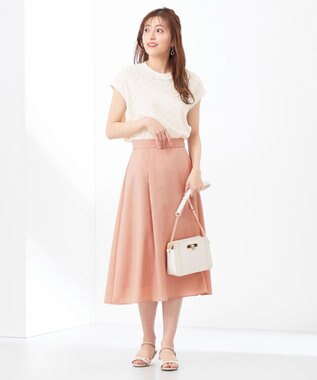 ANY SIS 【美人百花6月号掲載】スムージーポリエステル スカート シェルピンク