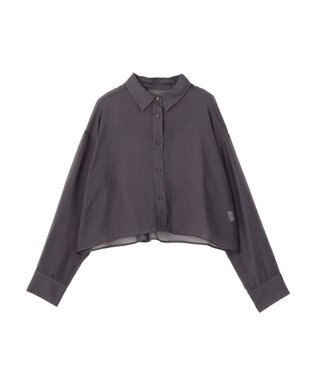 earth music&ecology 【WEB限定】シアーショートシャツ Charcoal Gray