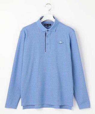 23区GOLF 長く愛せる定番人気！【MEN】【日本製】ハニカムカノコ 長袖ポロシャツ サックスブルー系