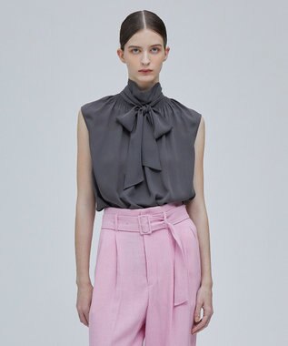 BEIGE， OLGA / ボウタイブラウス Slate