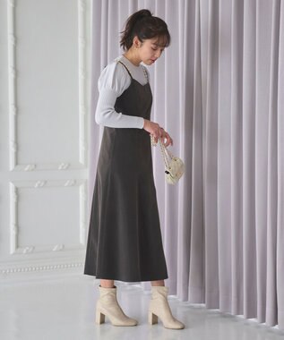 Feroux 【洗える】パフスリーブラメ ニット スカイブルー系