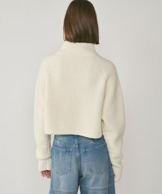 GRACE CONTINENTAL 畦zipニットトップ ホワイト