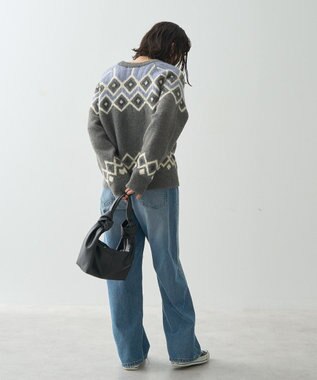 AMERICAN HOLIC フェアアイル柄ニットプルオーバー Gray Mixture
