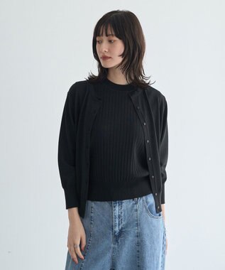 YECCA VECCA 【マシンウォッシャブル】カーディガン Black