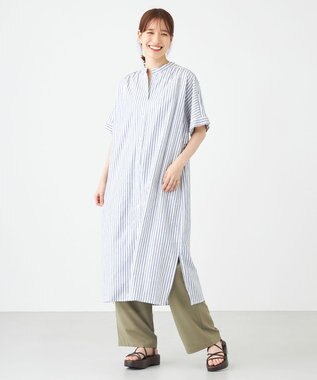 SHARE PARK LADIES フレンチスリーブガウンワンピース ブルー系1