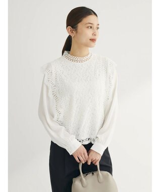 Green Parks ・Ｐｅｔｉｔ　Ｆｌｅｕｒ　イロイロレースブラウス Off White