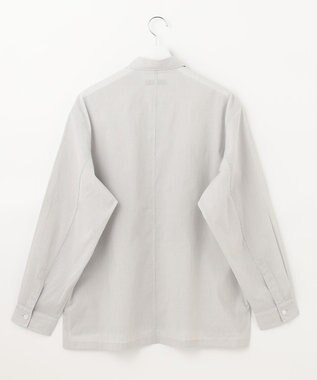 UNFILO MENS 【撥水】 コットンシャツ グレーストライプ