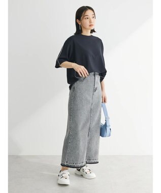 Green Parks ライン使いポンチカットプルオーバー Black