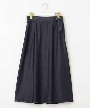 ANY SIS L 【洗える】チノライクタック スカート シャンブレーブルー