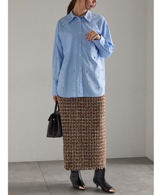 Te chichi ビジューデザインシャツ《2025winter catalog item》 サックスブルー