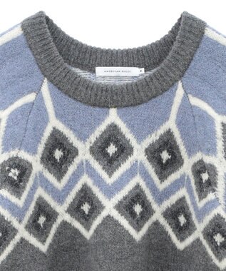 AMERICAN HOLIC フェアアイル柄ニットプルオーバー Gray Mixture