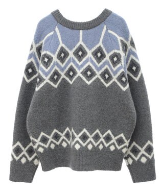 AMERICAN HOLIC フェアアイル柄ニットプルオーバー Gray Mixture