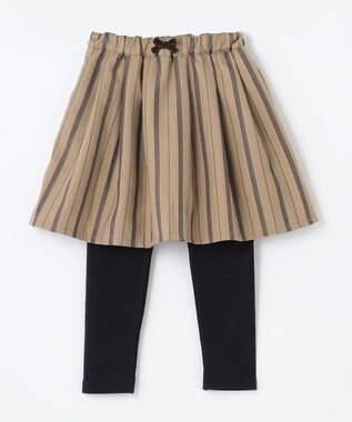 ANY KIDS ストライプスカッツ ベージュ系ストライプ