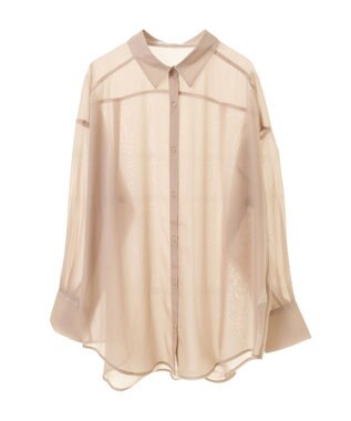 Green Parks シアーシャイニーシャツ Beige